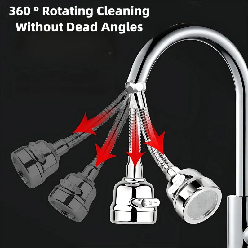 3-Mode 360° Rotating Kitchen Faucet Extender & Water Saver