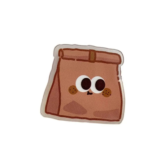 Office Supplies Bread Cute PP Clip Decorative Bookmark Cartoon Memo Clip Paperclip Acrylic Acrylic Paper Clip Desk Organizer Peaceful Pleasures Health and Wellness Cowhide bag