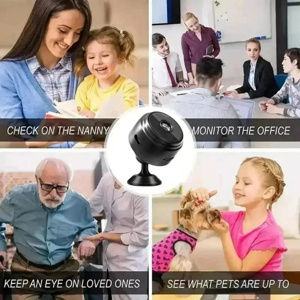 1080P HD WiFi Mini Security Camera Night Vision Remote Phone View Nanny Baby Pet Monitor Wireless Home Surveillance Cam Support Peaceful Pleasures Health and Wellness