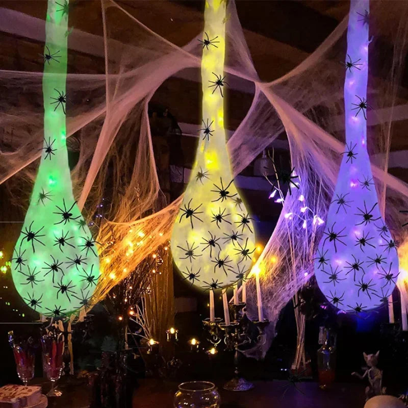 Glowing Halloween Spider Egg Sacks LED Hanging Web Decoration
