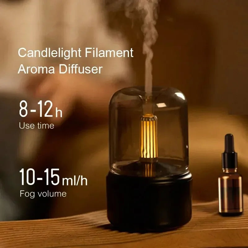 Stylish Candlelight Night Light Aromatherapy Machine USB Plug-in Desktop Ambience Candlelight Home Aromatherapy Humidifier Peaceful Pleasures Health and Wellness