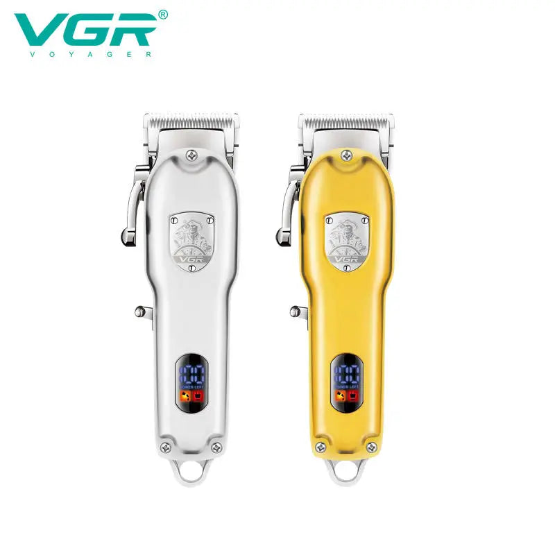 VGR metal hair trimmer electric hair clipper USB intelligent digital hair clipper hair salon home electric push shear V-652 Peaceful Pleasures Health and Wellness