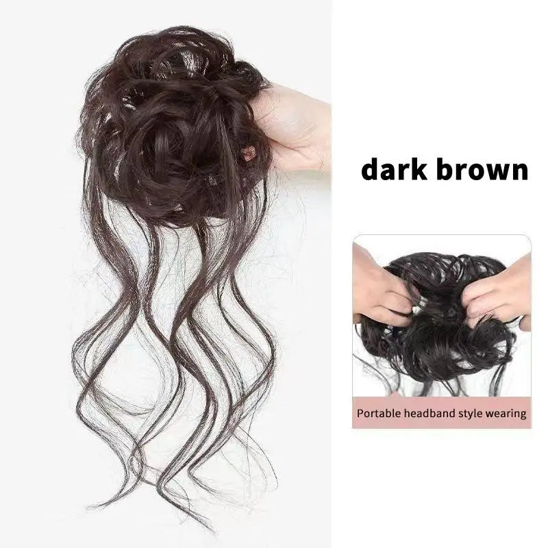 Wispy Dragon Bun Hair Extension – Messy Curly Clip-On Updo
