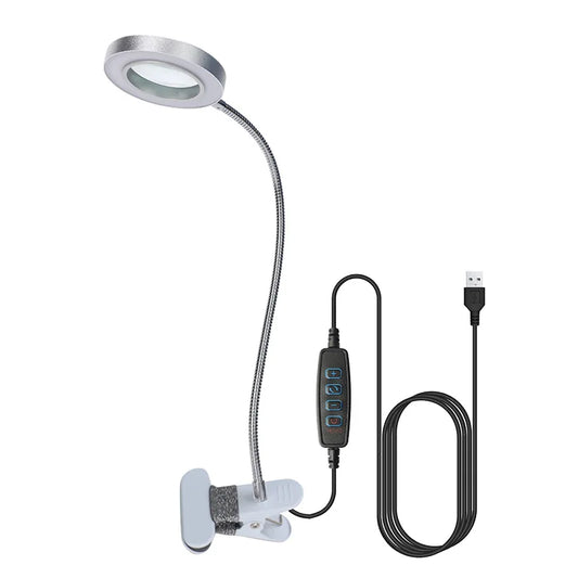 Magnifier with Led Lighting, High-Power Magnifying Glass, Clip Light, Eye Protection, Maintenance, Reading, Nail Art, Embroidery Peaceful Pleasures Health and Wellness