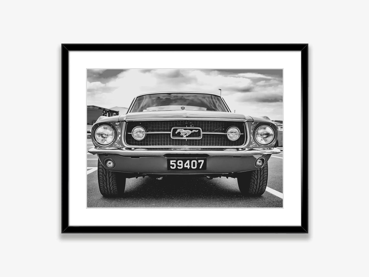 Black and White Ford Mustang Classic Luxury Car Poster Canvas Painting Print Wall Art Picture for Living Room Shopstore Decor Peaceful Pleasures Health and Wellness