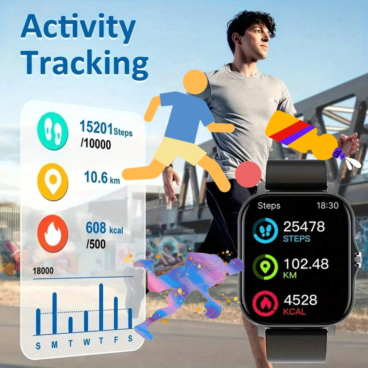 CHAONB Smartwatch – Bluetooth Call, Fitness & Sleep Tracker