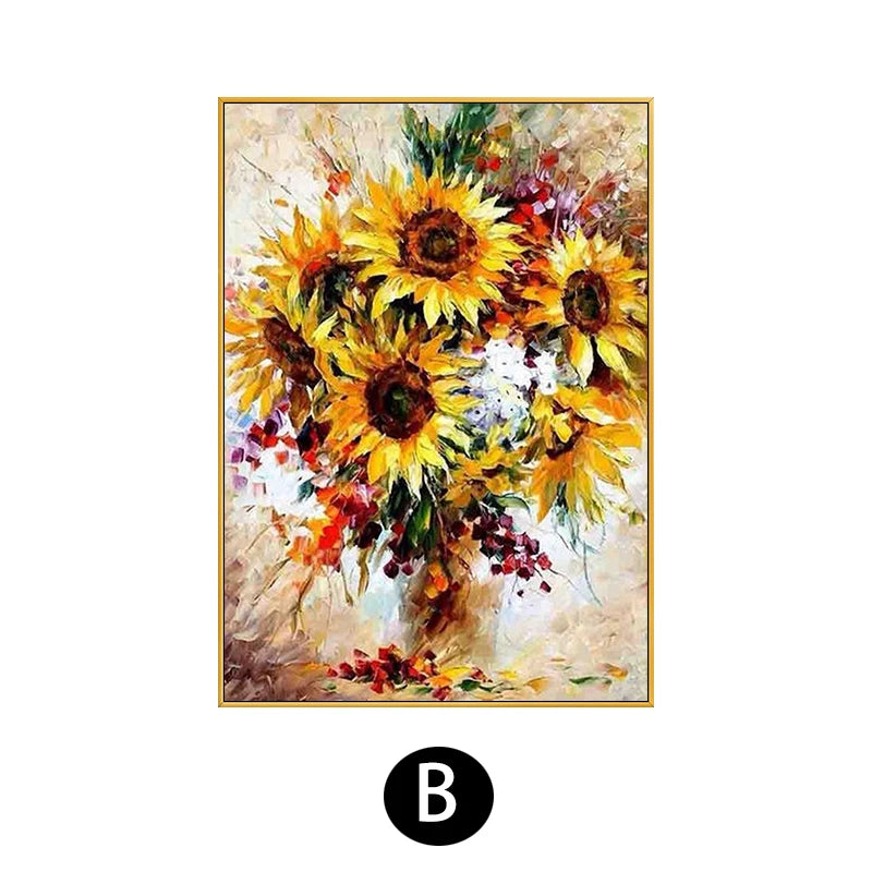 Hand Painted Acrylic Sunflower Canvas Art, Living Room, Bedroom, Corridor, Wall Decor, Modern Decoration, 50x70cm, 120x180cm Peaceful Pleasures Health and Wellness