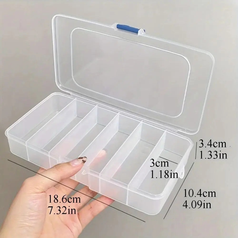 2-Pack Clear Hair Clip & Jewelry Storage Box with Dust-Proof Lid