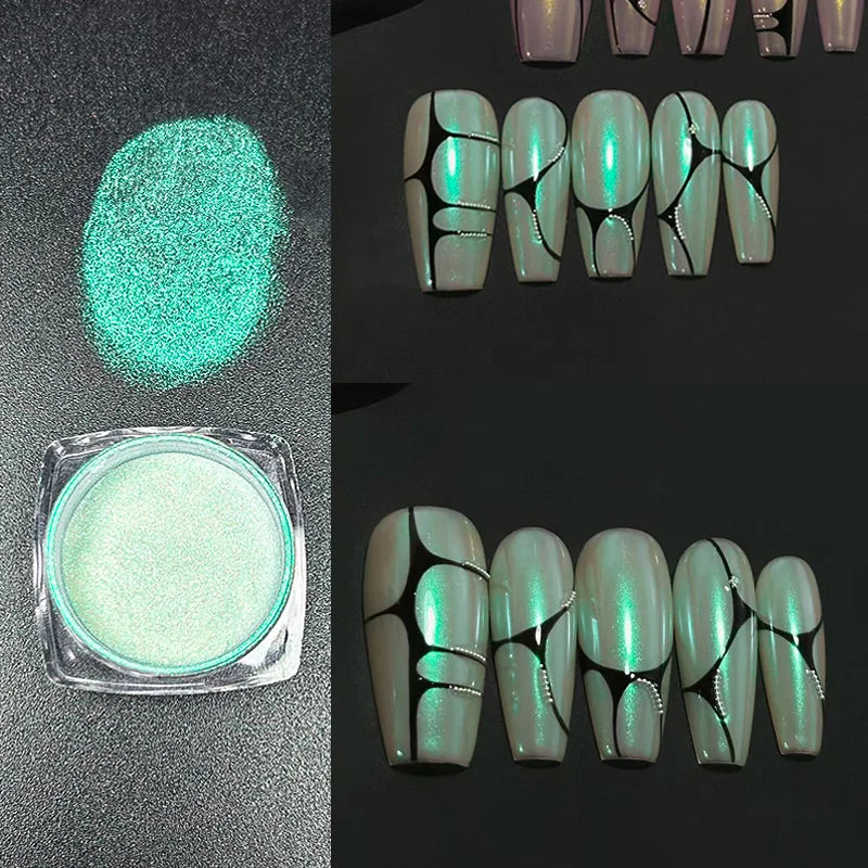 Icy Aurora Holographic Nail Glitter Powder | Polarizing Shine 1g