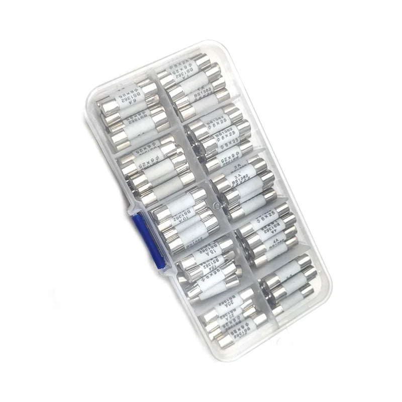 100PCS Ceramics Fuses Kit Slow Blow 5x20mm 1A 2A 3A 4A 5A 6A 8A 10A 15A 20A 250V 5*20 Protective Insurance Tube Set Peaceful Pleasures Health and Wellness
