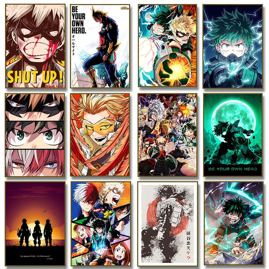 My Hero A-Academia Poster Anime Canvas Painting Wall Print Picture for Boy Bedroom Home Decor Cuadros Peaceful Pleasures Health and Wellness