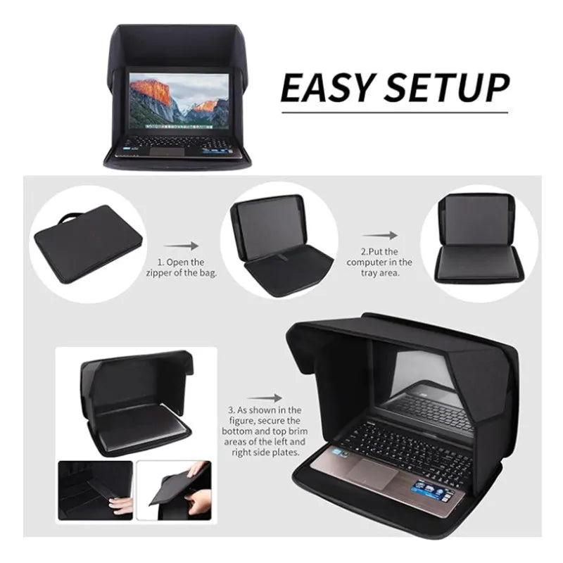 Portable Laptop Privacy Cover | Foldable Sun & Glare Shield