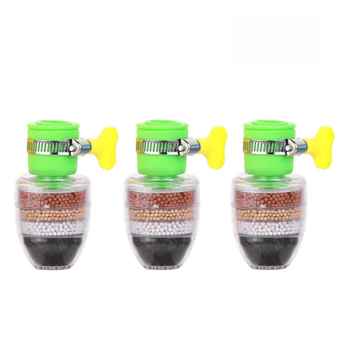 6 Layers Faucet Water Filter Tap Purifier 360° Rotatable Coconut Charcoal Nozzle for Faucet Kitchen Household Water Filter Peaceful Pleasures Health and Wellness 3pcs green