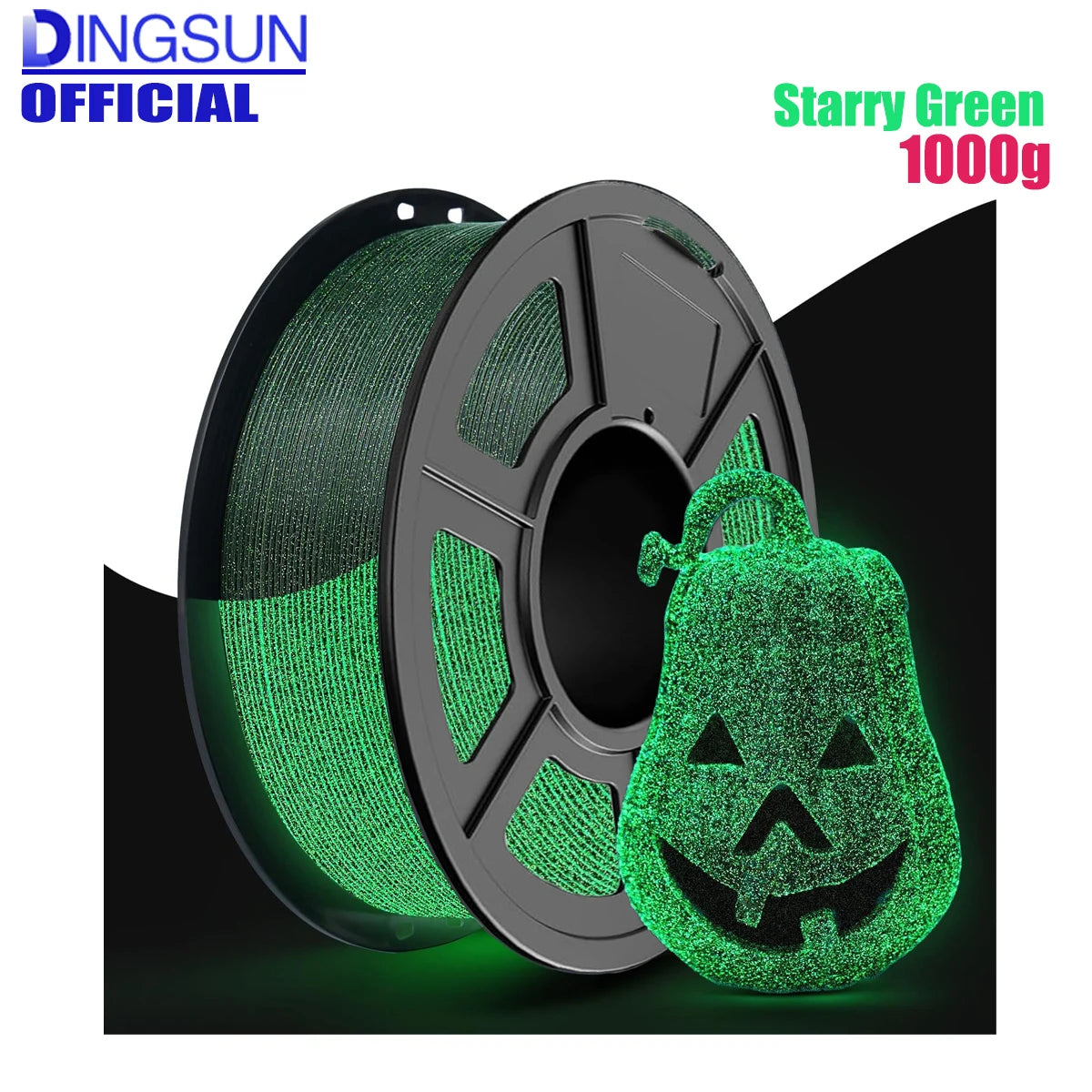 Glow-in-the-Dark PLA Filament 1.75mm | DINGSUN 3D Spool