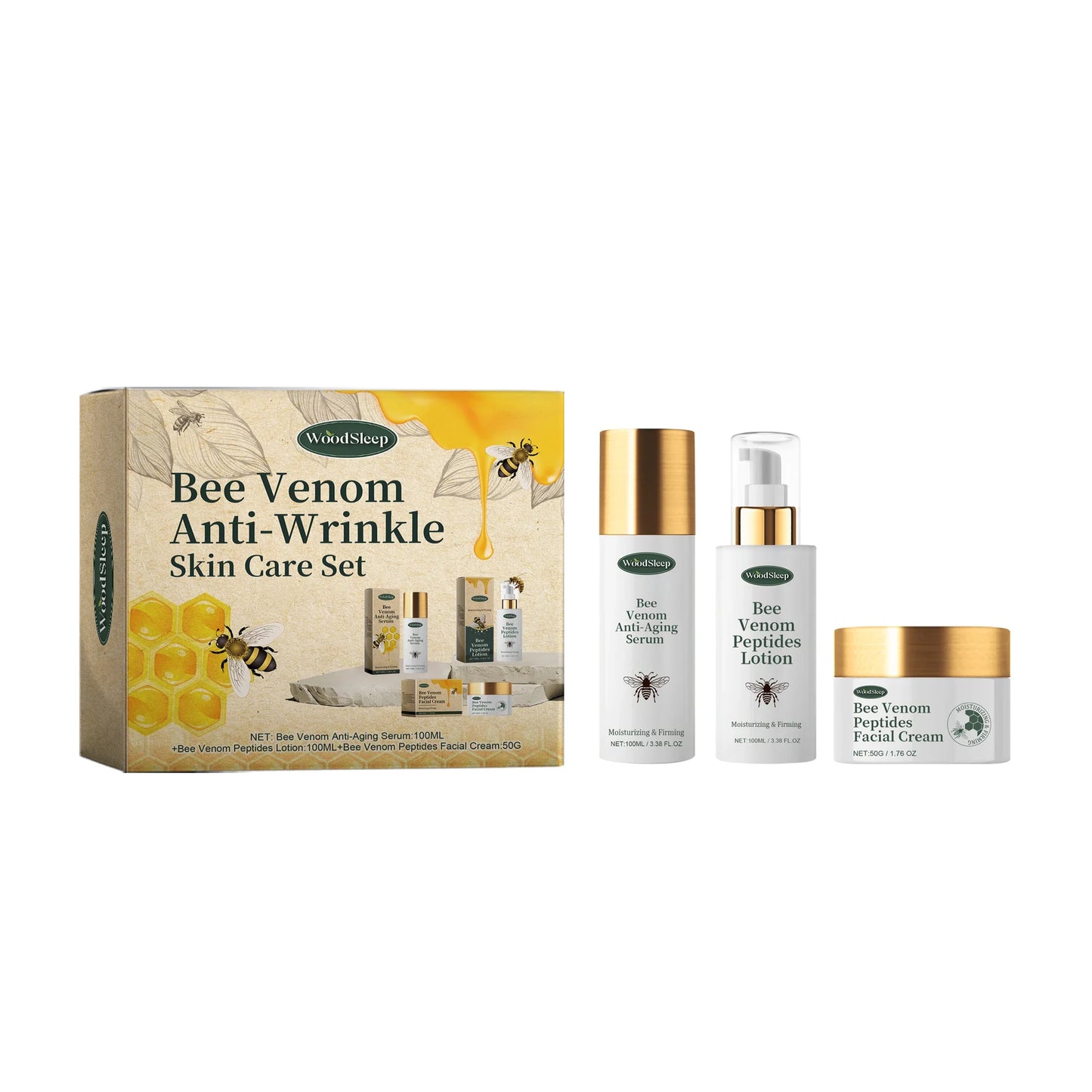 WOODSLEEP Bee Venom Anti-Aging Skincare Set – Serum & Cream