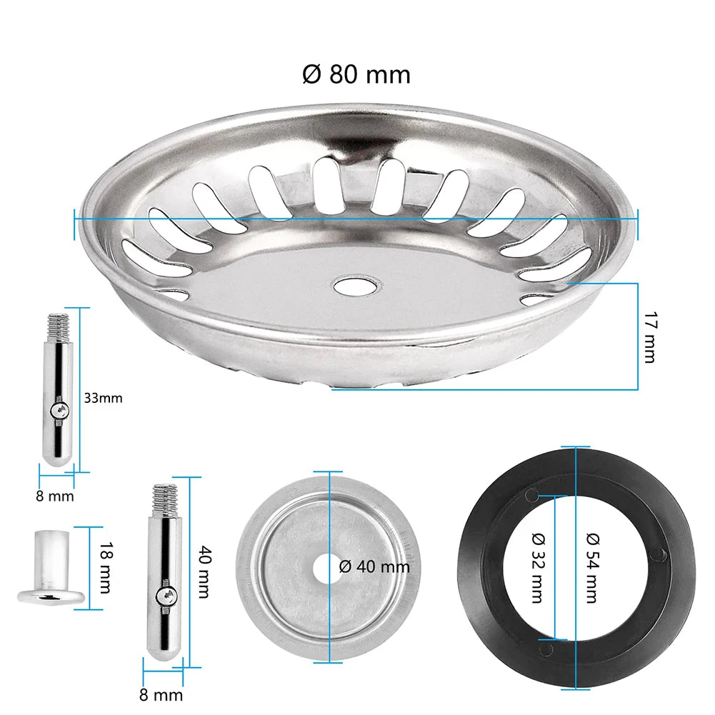 Premium Kitchen Sink Strainer Stainless Steel 80 82 Bathroom Sinks