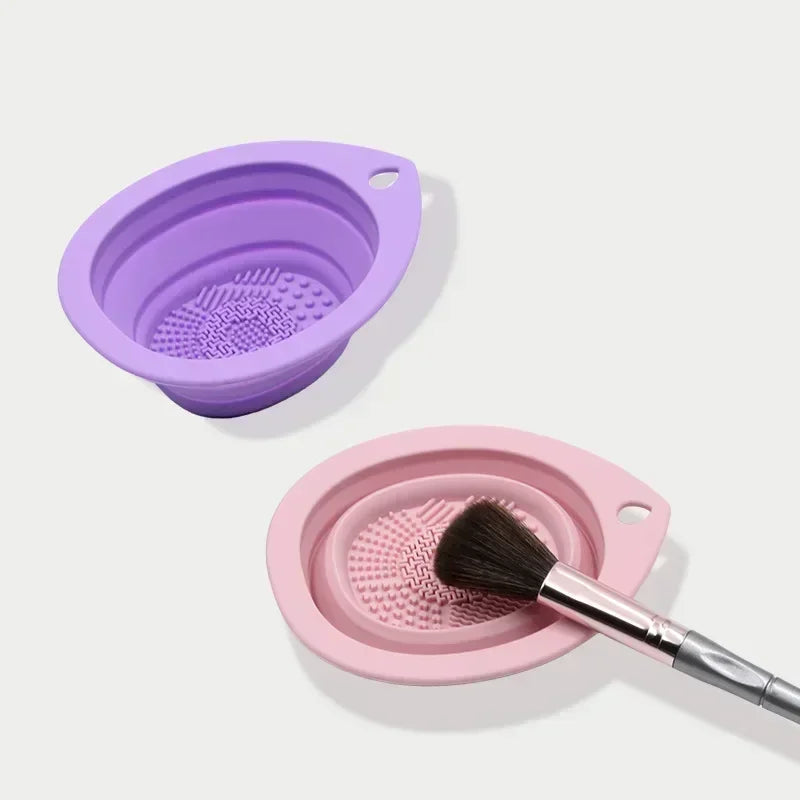 Silicone Makeup Brush Cleaner Foldable Washing Bowl