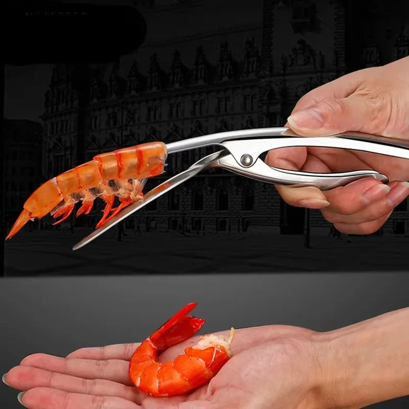 Hot Stainless Steel Shrimp Deveined Device - Ergonomic Fishbone Design，Easy Shell Removal，Kitchen Seafood Preparation Gadget Hot Peaceful Pleasures Health and Wellness
