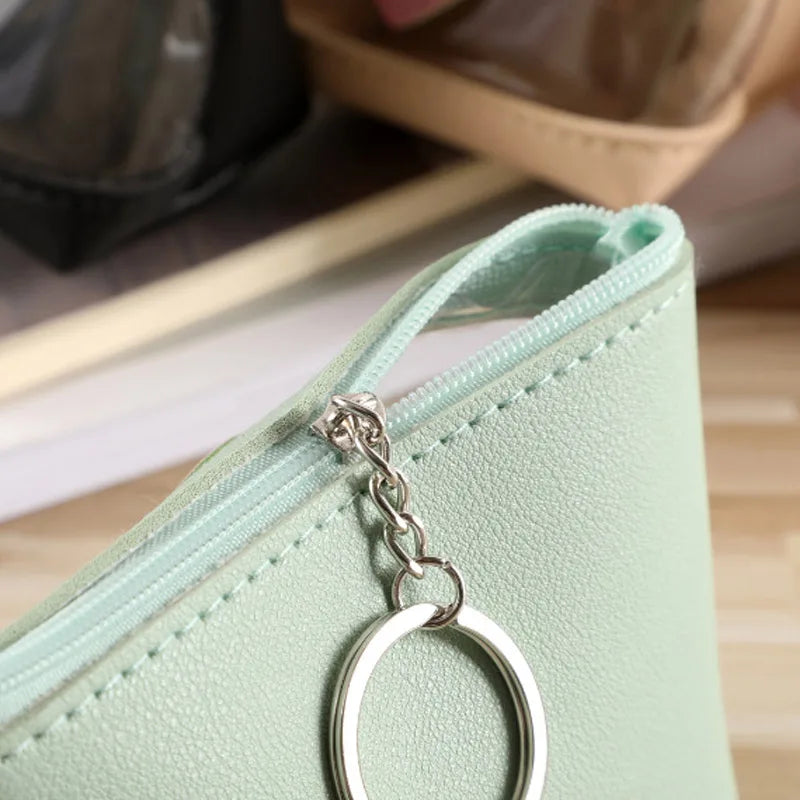 Coin Purse Jelly Transparent Wallet Key Coin Lipstick Change Storage Bag PU Jelly Transparent Fashionable Women Girl Jelly Peaceful Pleasures Health and Wellness