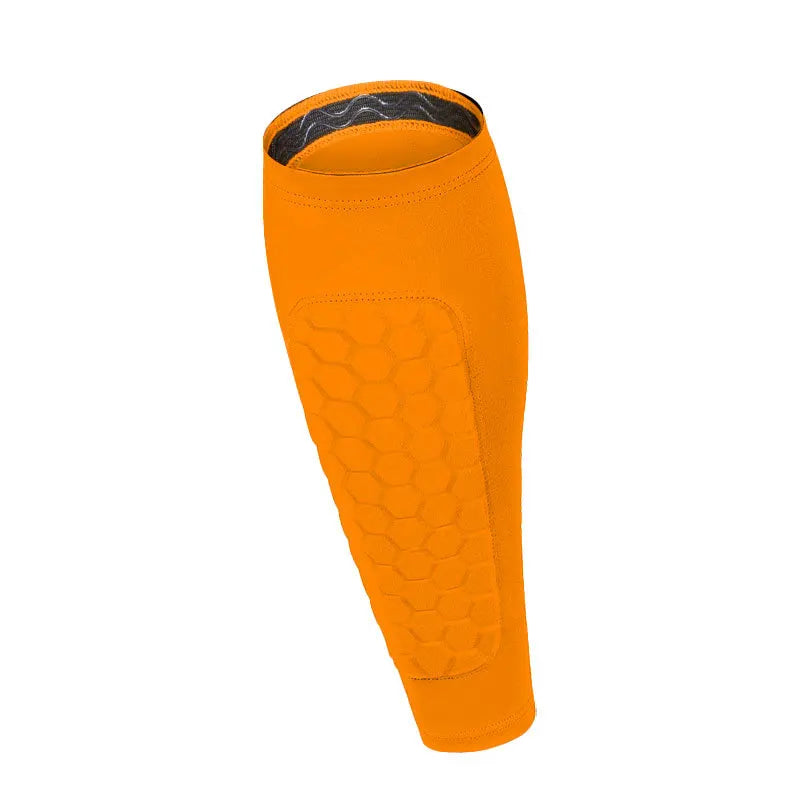 1Pcs Soccer Shin Guards Pads for Youth Adult, Shin Defender Shin Guards Kids, Calf Compression Sleeve with Honeycomb Pads Peaceful Pleasures Health and Wellness Orange M
