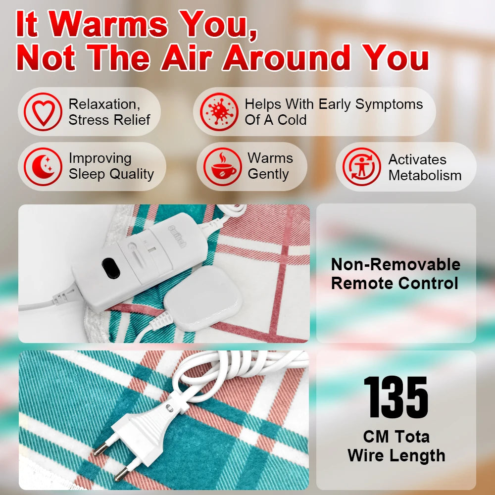 110V or 220V Electric Blanket Thicker Heaters Electrica Smart Control Heated Blanket Winter Carpet Mats for Houshold Bedroom Use Peaceful Pleasures Health and Wellness