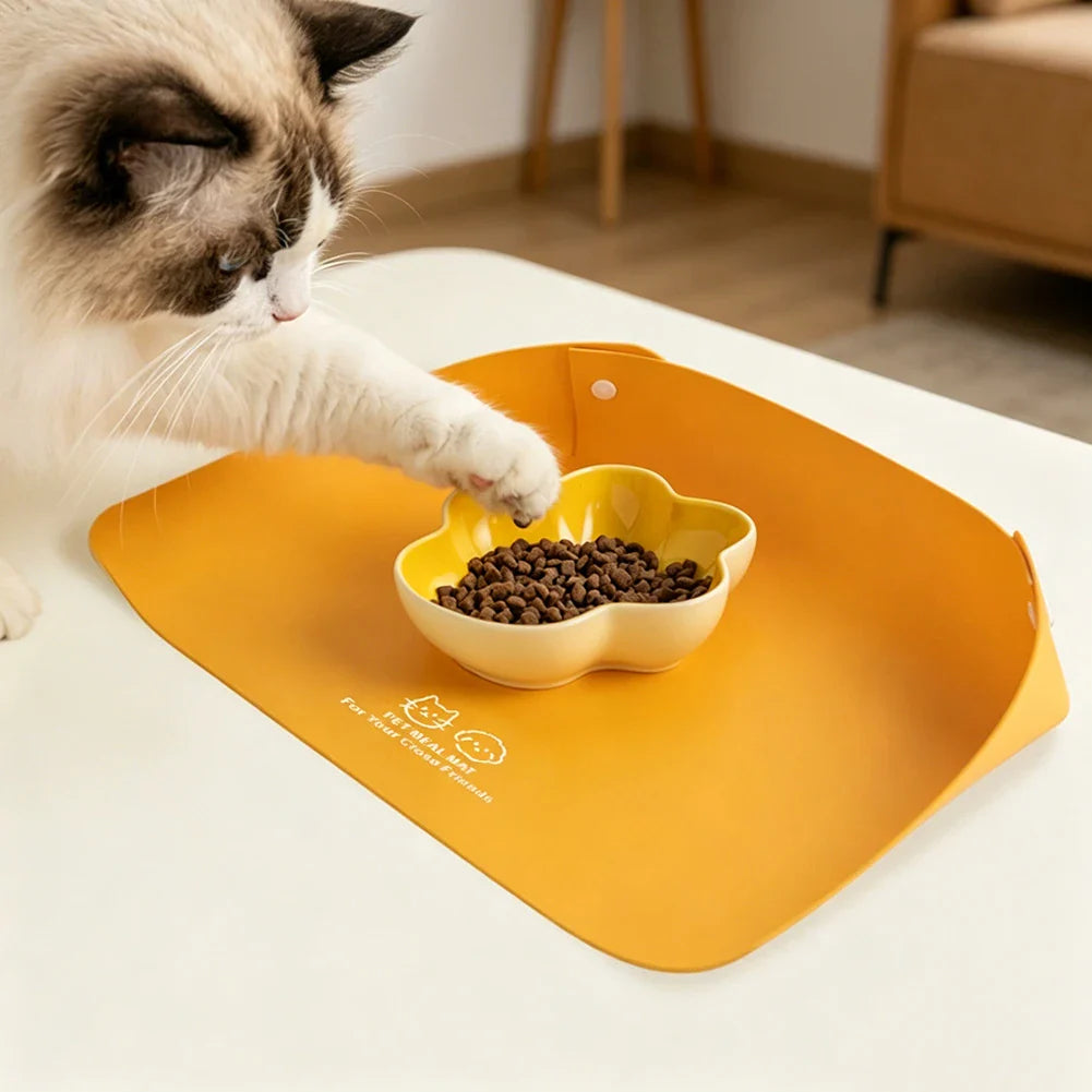 PU Leather Pet Feeding Mat – Waterproof & Non-Slip Placemat