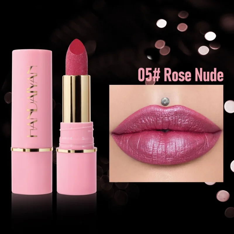 Handaiyan Glitter Lipstick | Metallic Diamond Pearlescent Lip Gloss
