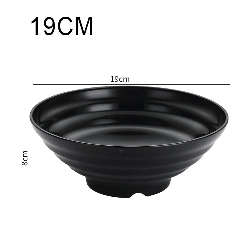 Thickened Plastic Ramen Bowl Anti-Slip Salad Bowl Solid Color Perfect for Kitchen Restaurant Lamian Noodles Bowl Peaceful Pleasures Health and Wellness 19cm