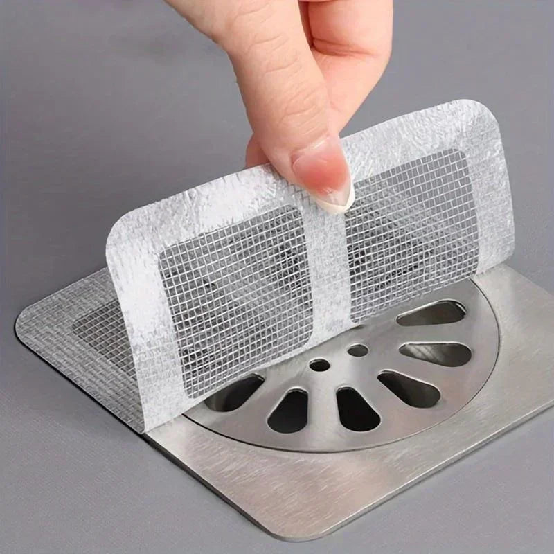 10-Pack Disposable Shower Drain Hair Catcher Mesh Covers