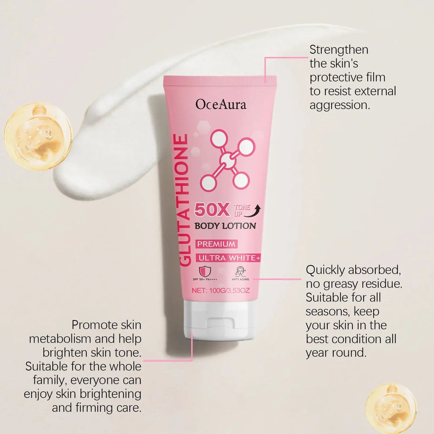 OceAura Brightening Body Cream – Dark Spot & Skin Tone Lotion