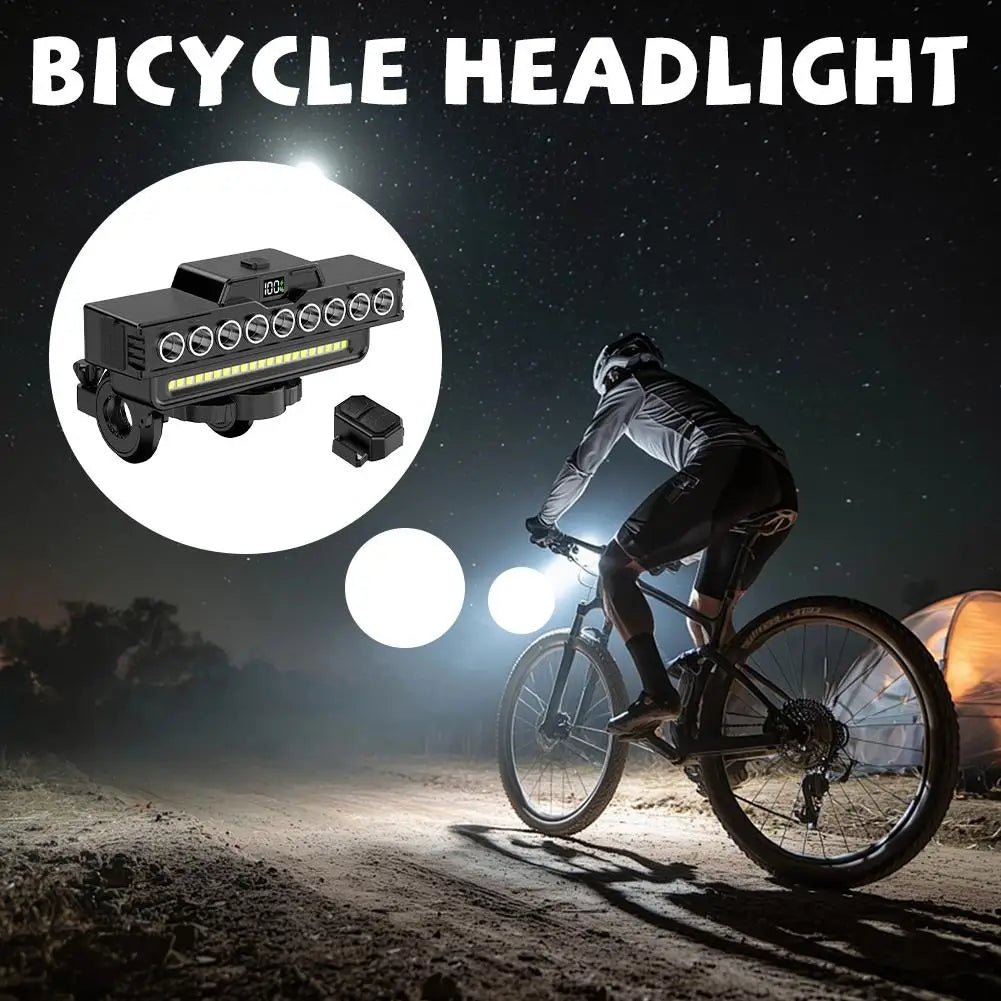 USB Rechargeable Bike Light with Horn & Digital Display