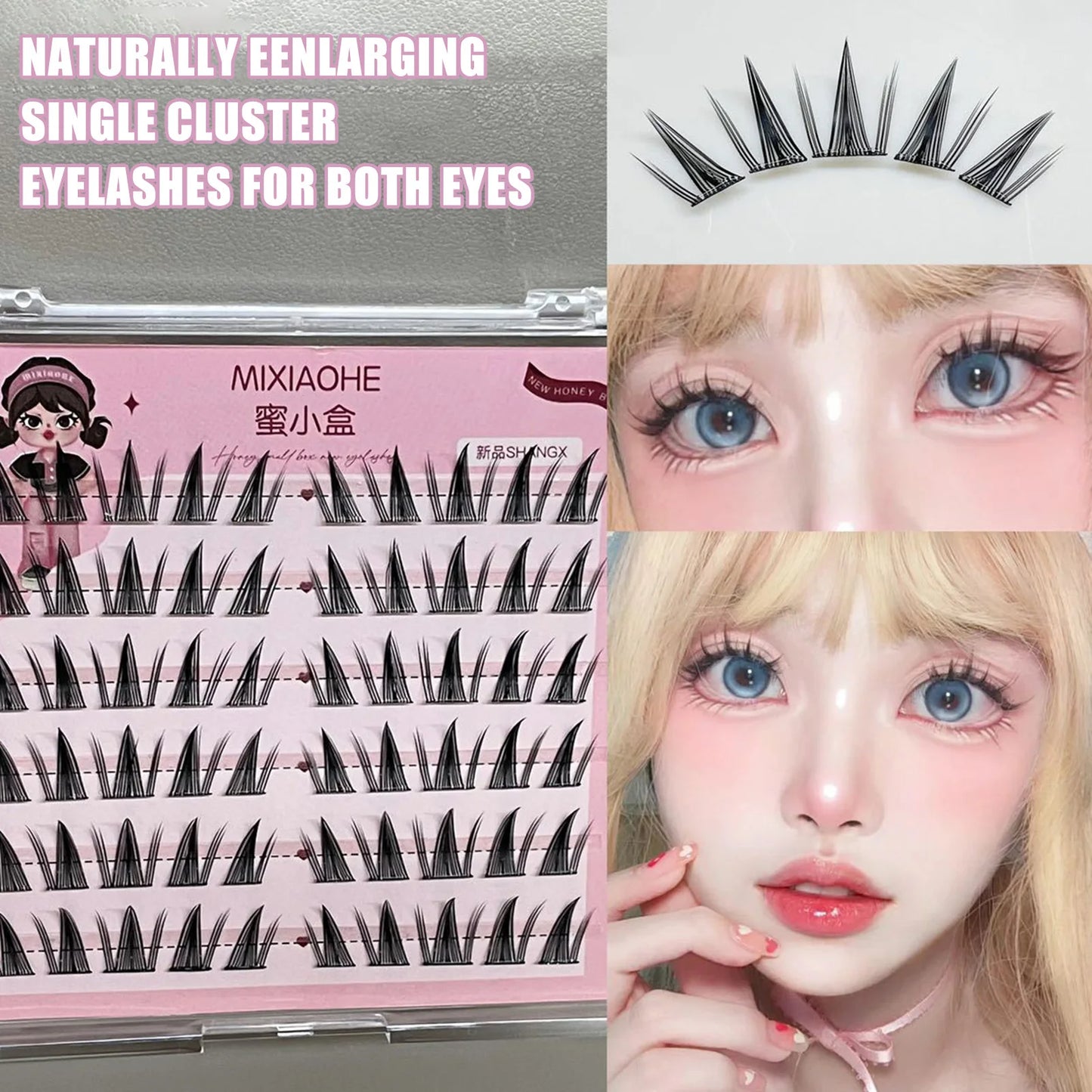 Self Adhesive Lash Clusters Eyelashes Doll Individual Lashes Extension Natural Cat Eye Manga False Eyelashes Cosplay Makeup Peaceful Pleasures Health and Wellness