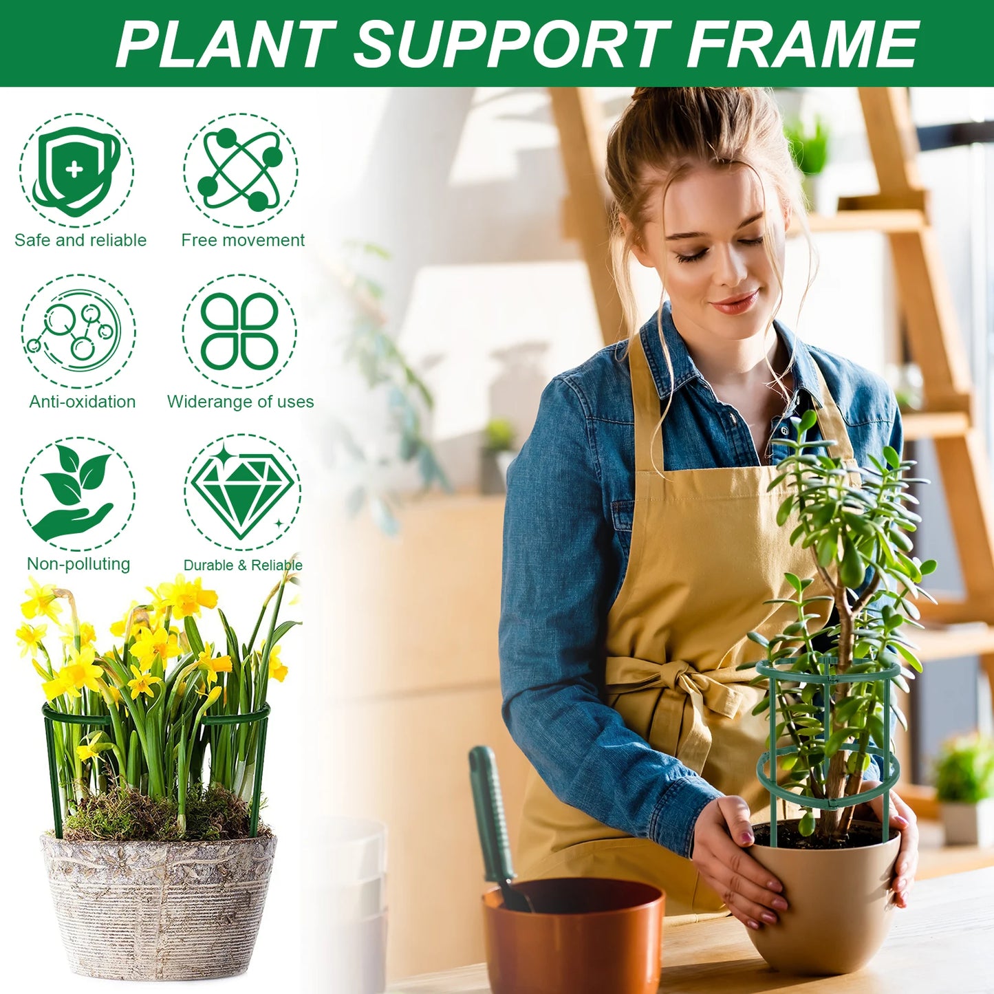 6-Pack Half-Round Plant Support Stakes – Indoor & Garden Use Peaceful Pleasures Health and Wellness