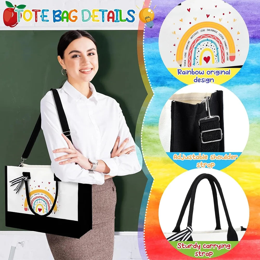 Teachers' Day Gifts Tote Bag Appreciation Gift for Teacher Back To School Decor Graduation Student for Women Coworker Gifts Peaceful Pleasures Health and Wellness