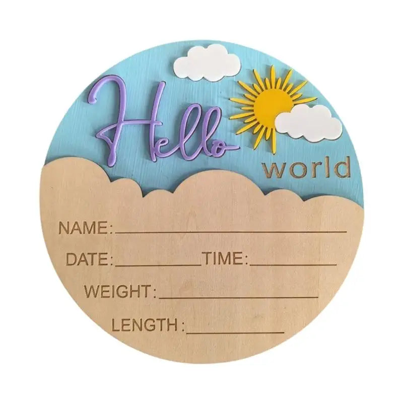 Hello Baby Wooden Sign | Birth Announcement & Nursery Photo Prop