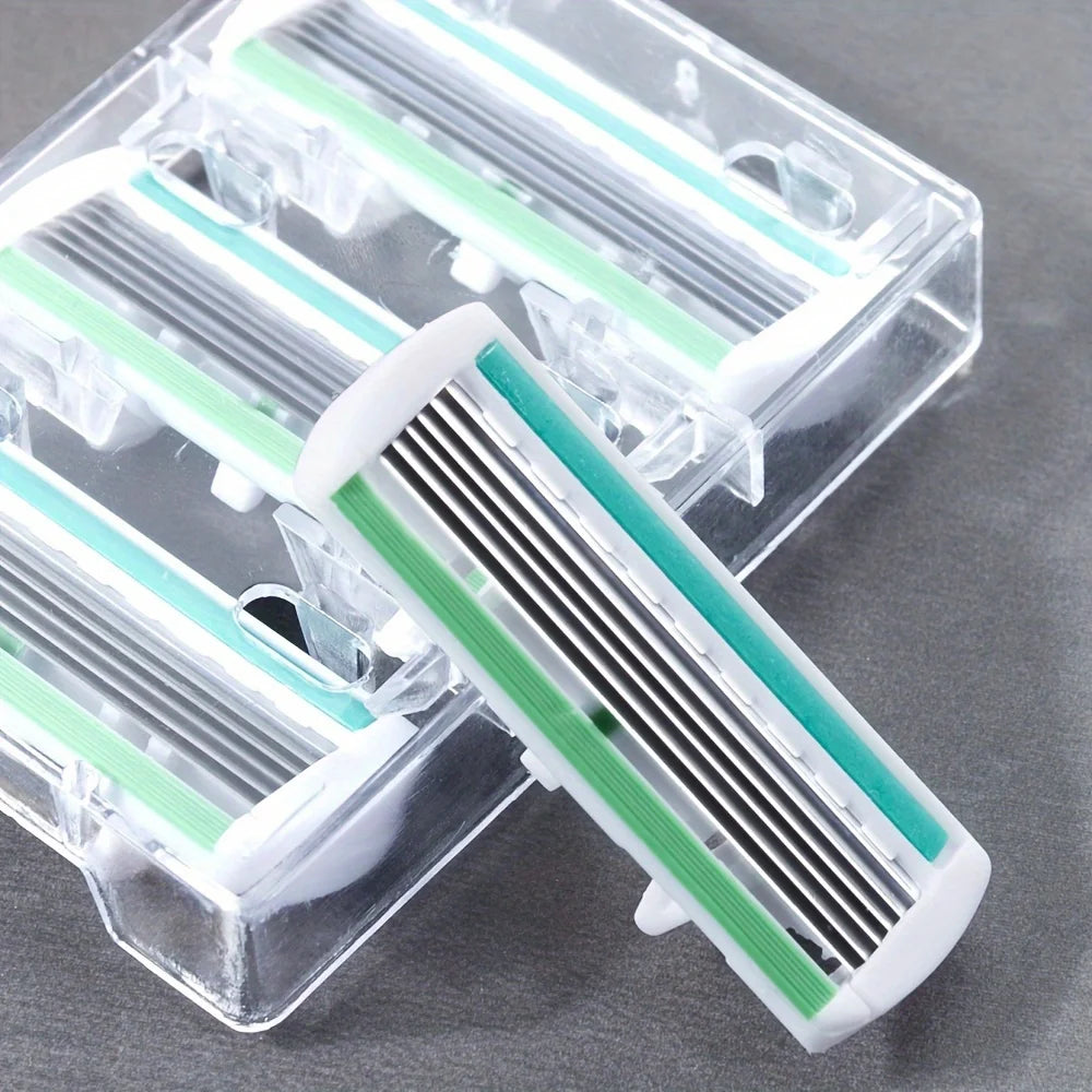 6-Layer Manual Safety Razor – Replaceable Head for Men & Women