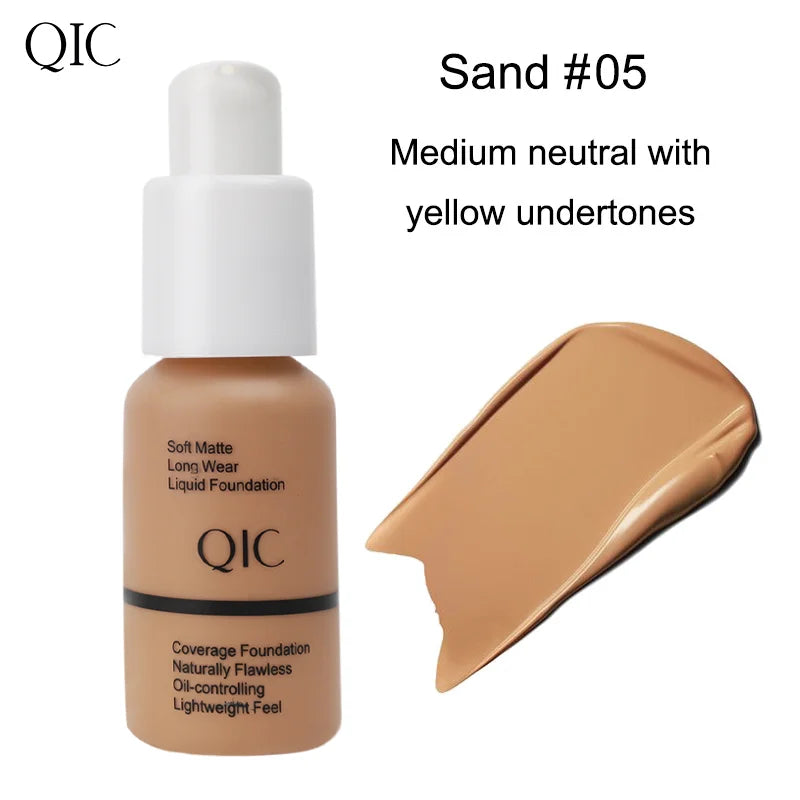 QIC Matte Liquid Foundation & Concealer | 5 Shades, 30ml