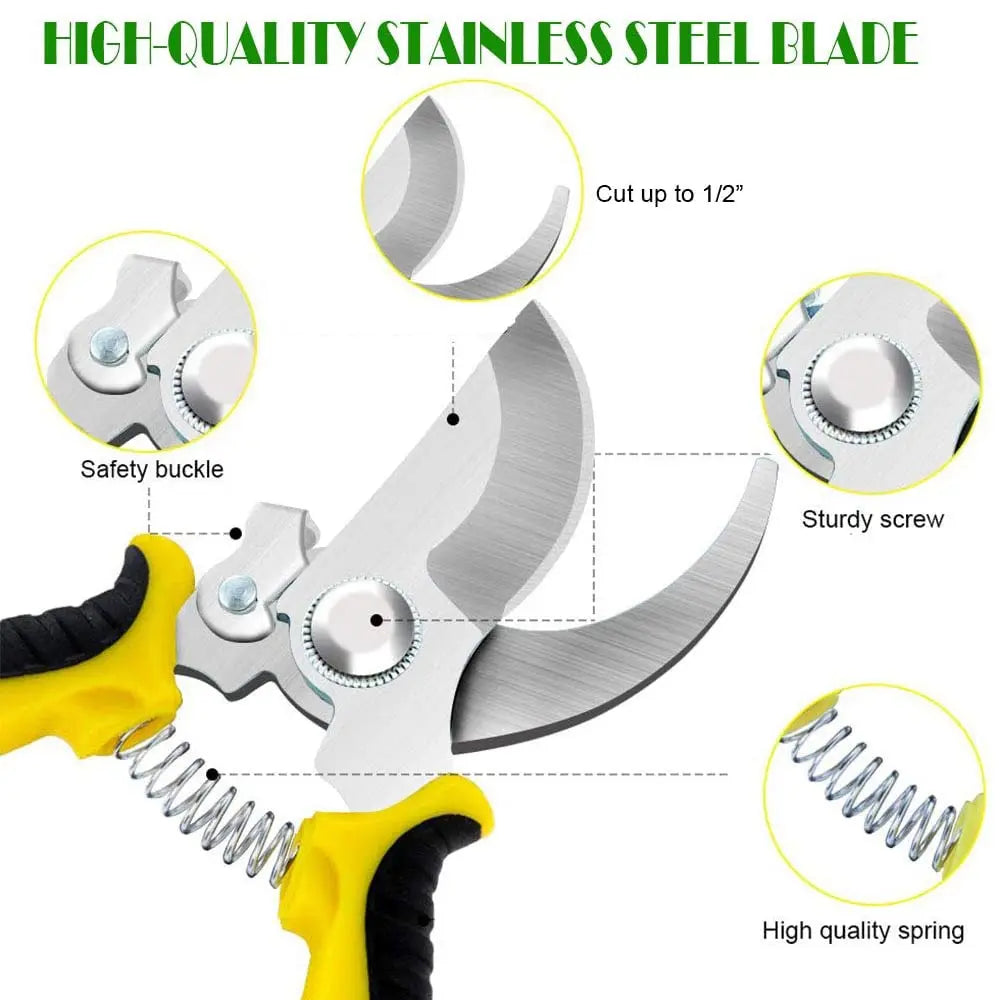 Pruner Garden Scissors Professional Sharp Bypass Pruning Shears Tree Trimmers Secateurs Hand Clippers For Garden Beak Scissors Peaceful Pleasures Health and Wellness