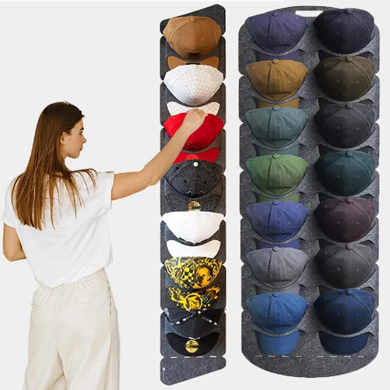 Felt Hat Storage Rack Cap Holder Wall Bag Clip Organizador Closet Baseball Peaked Travel Cap Organizer Wall Mount Hat Racks New Peaceful Pleasures Health and Wellness