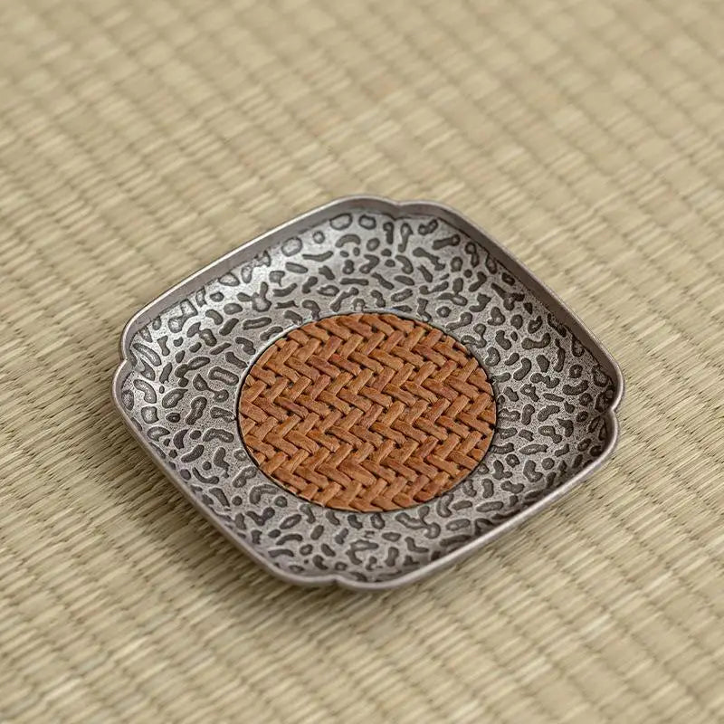 Woven Rattan Tea Coaster | Chinese Style Flower Home Decor Tea Coaster Peaceful Pleasures Health and Wellness 3 S