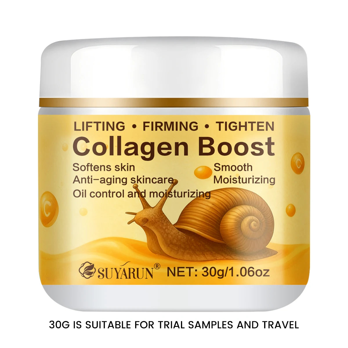 SUYARUN Collagen Boost Cream Snail Secretion & Retinol Anti-Aging Brightening Moisturizing Revitalizing Skin Care. Peaceful Pleasures Health and Wellness 30g