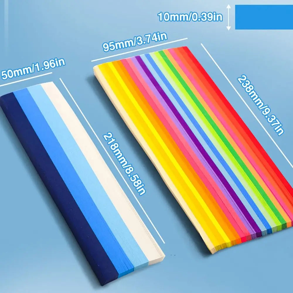 540PCS Gradient Star Origami Paper Strips – DIY Lucky Star Craft