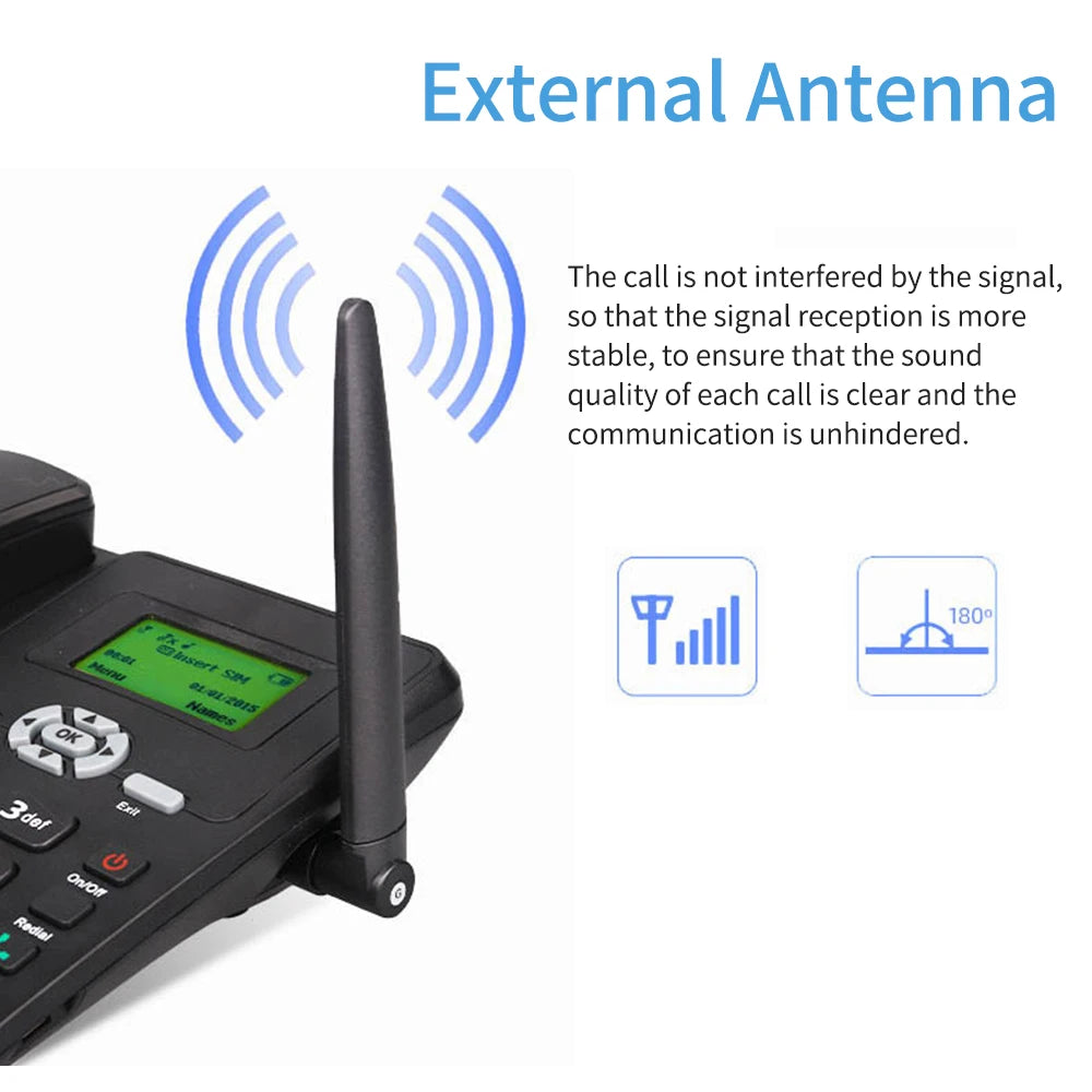 2G Fixed Wireless Desktop Phone | Dual SIM, Radio & Alarm