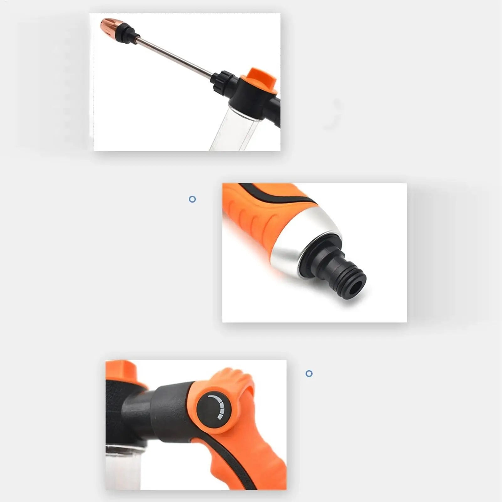 Garden Hose Nozzle Heavy Duty High Pressure Sprayer Adjustable Multi-Pattern Water Gun For Car Washing Plant Watering Outdoor Peaceful Pleasures Health and Wellness