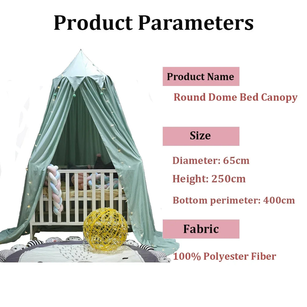Battilo Kids Bed Canopy Round Dome Mosquito Net Play Tent