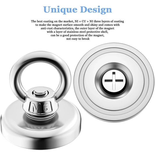 N52 Neodymium Fishing Magnet | Strong Search Hook 9–61kg Fishing Magnet Peaceful Pleasures Health and Wellness