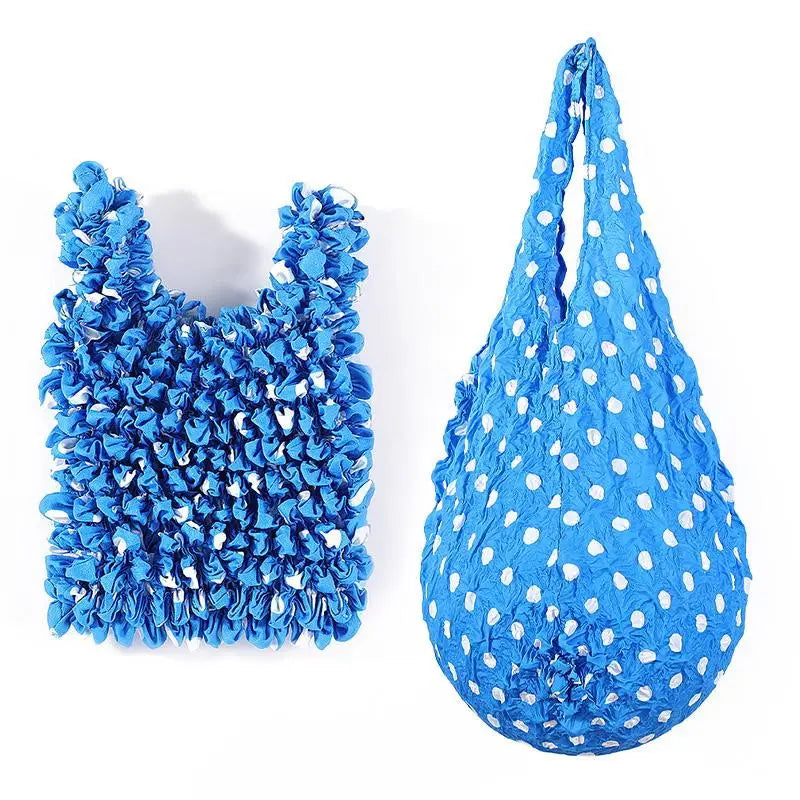 Pleated Foldable Shopping Bag – Large Capacity Stretch Tote