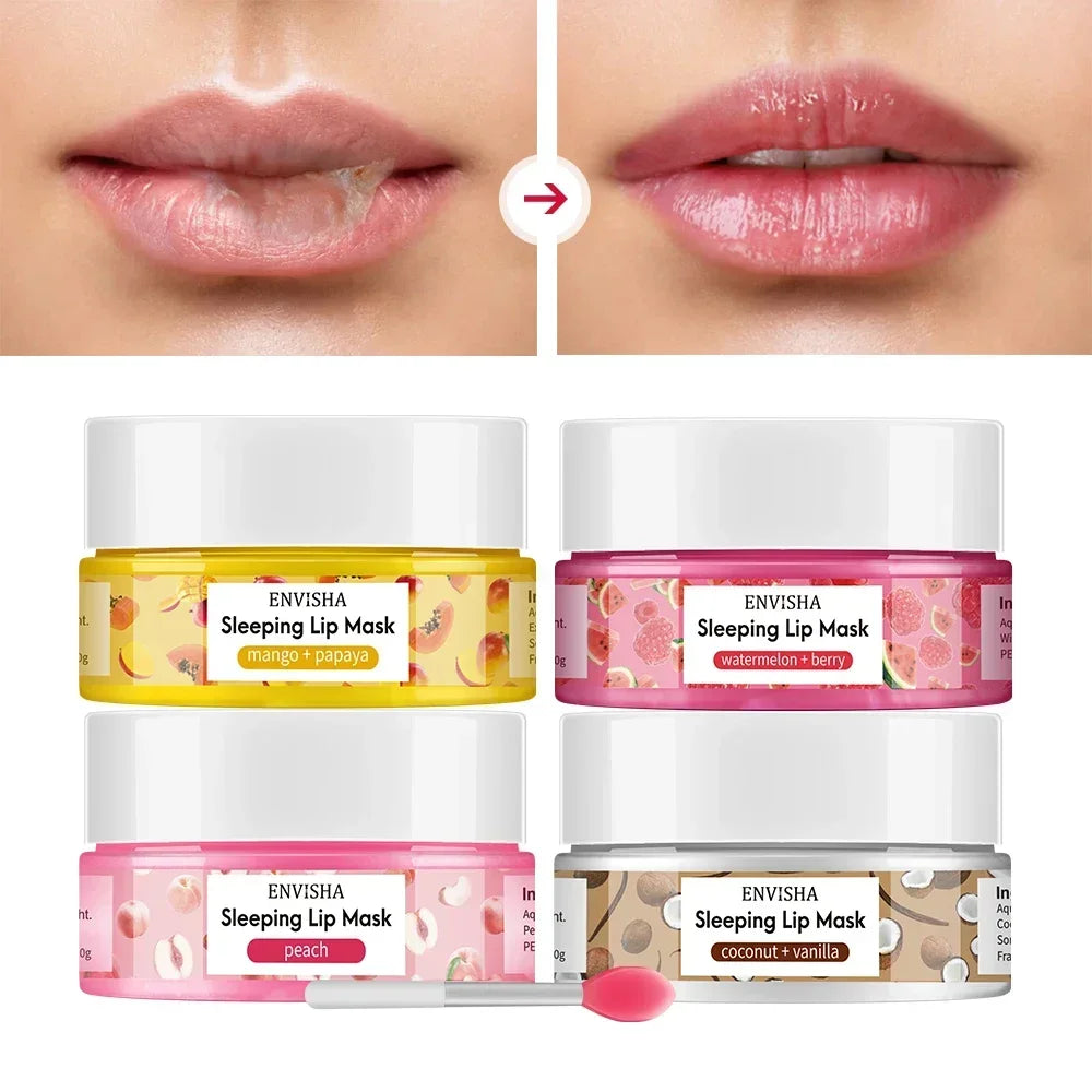 ENVISHA Coconut Lip Sleep Mask – Overnight Moisturizing & Line-Fading 20g Lip Mask Peaceful Pleasures Health and Wellness