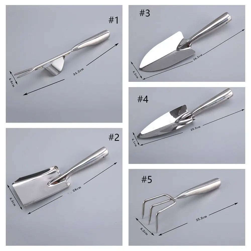 Stainless Steel Garden Tool Set – Shovel, Rake & Hoe