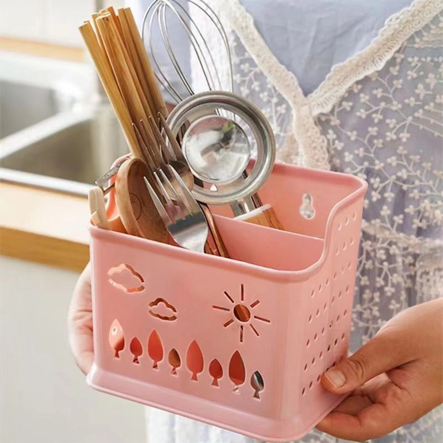 Kitchen Chopstick Utensil Holder Space Saving Easy Cleaning Holder for Holding Dinner Servert Tools Peaceful Pleasures Health and Wellness